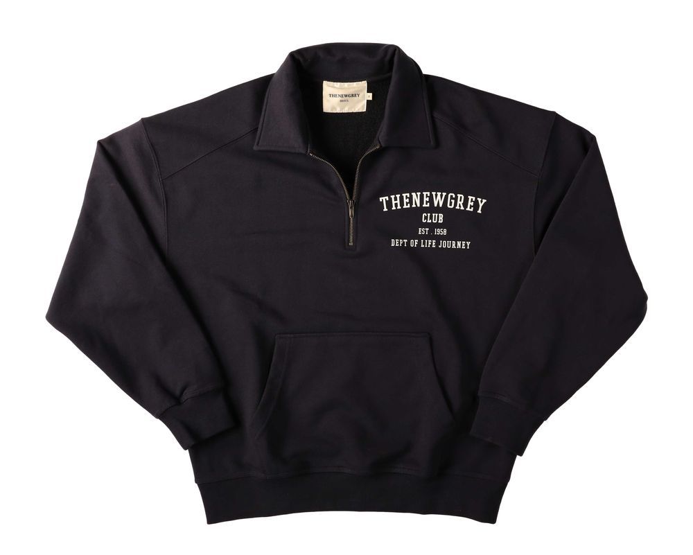 Half zip-up sweatshirt_navy